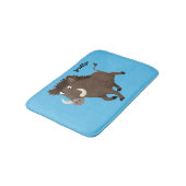 Funny wild boar razorback cartoon illustratie badmat (Gekanteld)