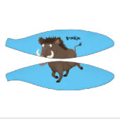 Funny wild boar razorback cartoon illustratie basketbal (Panelen)