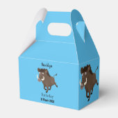 Funny wild boar razorback cartoon illustratie bedankdoosjes (Achterkant)