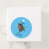 Funny wild boar razorback cartoon illustratie bedankjes labels (In situ)