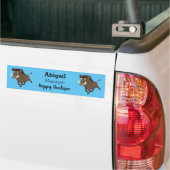 Funny wild boar razorback cartoon illustratie bumpersticker (Op Truck)