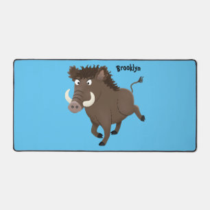 Funny wild boar razorback cartoon illustratie bureaumat