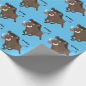 Funny wild boar razorback cartoon illustratie cadeaupapier (Hoek)