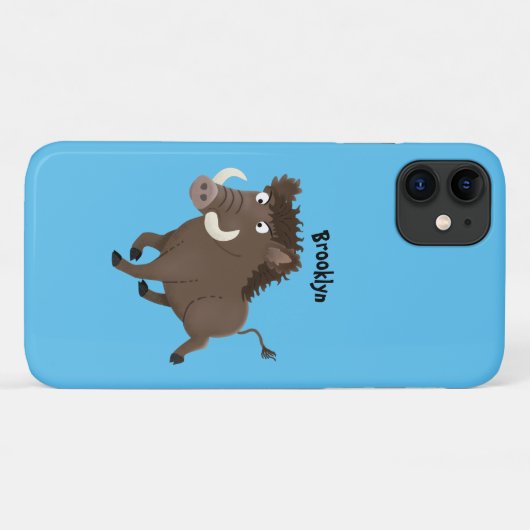 Funny wild boar razorback cartoon illustratie Case-Mate iPhone case (Achterkant (horizontaal))