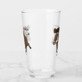 Funny wild boar razorback cartoon illustratie glas (Links)