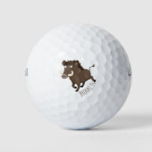 Funny wild boar razorback cartoon illustratie golfballen (Voorkant)