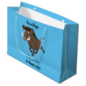 Funny wild boar razorback cartoon illustratie groot cadeauzakje (Voorkant Gekanteld)