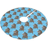 Funny wild boar razorback cartoon illustratie kerstboom rok (Gekanteld)