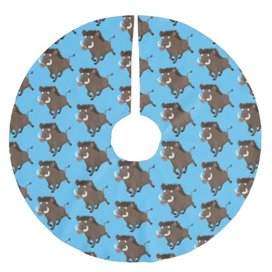 Funny wild boar razorback cartoon illustratie kerstboom rok (Voorkant)