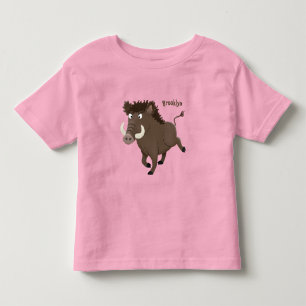 Funny wild boar razorback cartoon illustratie kinder shirts