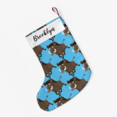 Funny wild boar razorback cartoon illustratie kleine kerstsok (Achterkant (Hangend))