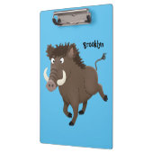 Funny wild boar razorback cartoon illustratie klembord (Links)
