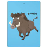 Funny wild boar razorback cartoon illustratie klembord (Achterkant)