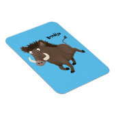 Funny wild boar razorback cartoon illustratie magneet (Rechterzijde)