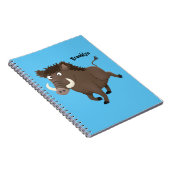 Funny wild boar razorback cartoon illustratie notitieboek (Rechterzijde)