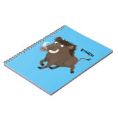 Funny wild boar razorback cartoon illustratie notitieboek (Linkerzijde)