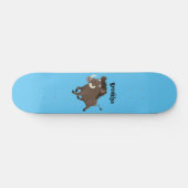 Funny wild boar razorback cartoon illustratie persoonlijk skateboard (Horizontaal)