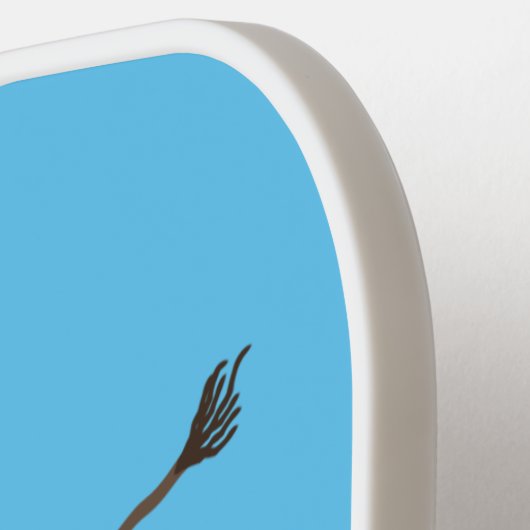 Funny wild boar razorback cartoon illustratie pickleball paddle (Links Detail)