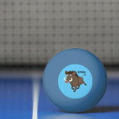 Funny wild boar razorback cartoon illustratie pingpongbal (Net)