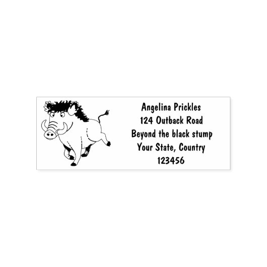 Funny wild boar razorback cartoon illustratie rubberstempel (Afrduk)
