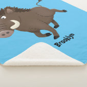 Funny wild boar razorback cartoon illustratie sherpa deken (3/4)