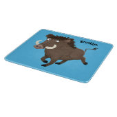 Funny wild boar razorback cartoon illustratie snijplank (Hoek)