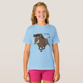 Funny wild boar razorback cartoon illustratie t-shirt (Voorkant volledig)