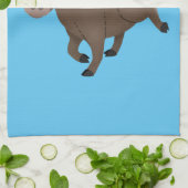 Funny wild boar razorback cartoon illustratie theedoek (Gevouwen)