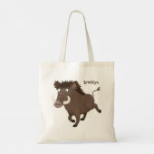 Funny wild boar razorback cartoon illustratie tote bag (Achterkant)