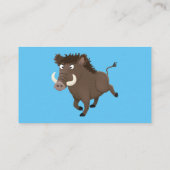 Funny wild boar razorback cartoon illustratie visitekaartje (Achterkant)