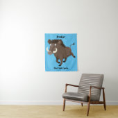 Funny wild boar razorback cartoon illustratie wandkleed (In situ)