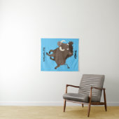 Funny wild boar razorback cartoon illustratie wandkleed (In Situ (horizontaal))