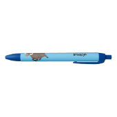 Funny wild boar razorback cartoon illustratie zwarte inkt pen (Bodem)