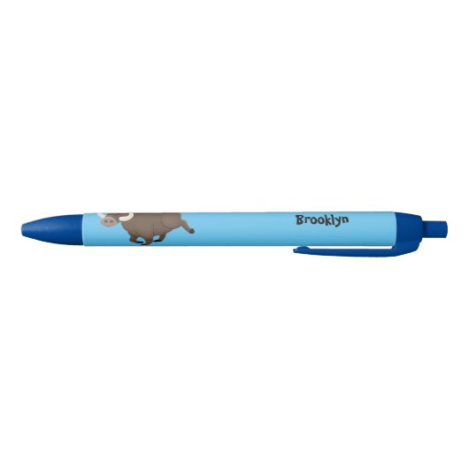 Funny wild boar razorback cartoon illustratie zwarte inkt pen (Bodem)