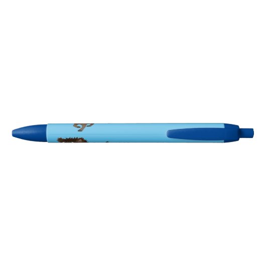 Funny wild boar razorback cartoon illustratie zwarte inkt pen (Achterkant)