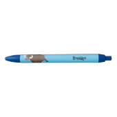 Funny wild boar razorback cartoon illustratie zwarte inkt pen (Voorkant)