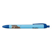 Funny wild boar razorback cartoon illustratie zwarte inkt pen (Bovenkant)