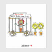 Funny Wild Flower in Cage Wildflower Cartoon Stick Sticker (Vel)