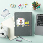 Funny Wild Flower in Cage Wildflower Cartoon Stick Sticker (iPad Cover)