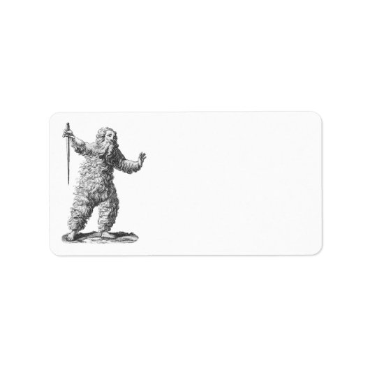 Funny Wild Man op een Rampage - middeleeuwse legen Etiket (Voorkant)