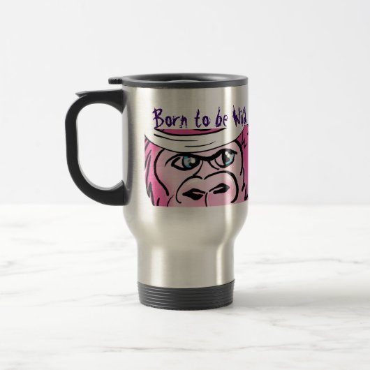 Funny Wild Pink Gorilla Reisbeker (Links)