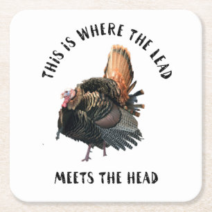 Funny Wild Turkey Hunting Quote Man Cave Onderzett Kartonnen Onderzetters