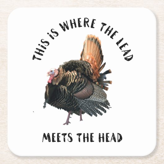 Funny Wild Turkey Hunting Quote Man Cave Onderzett Kartonnen Onderzetters (Voorkant)
