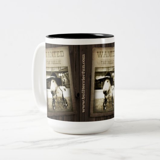 Funny Wild West Bull Terrier Coffee Mok (Voorkant links)