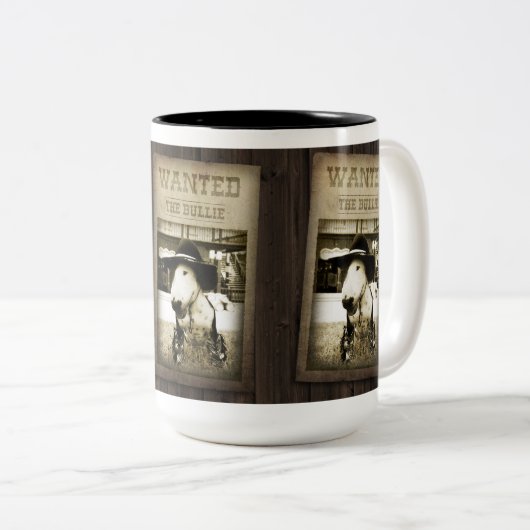 Funny Wild West Bull Terrier Coffee Mok (Voorkant rechts)