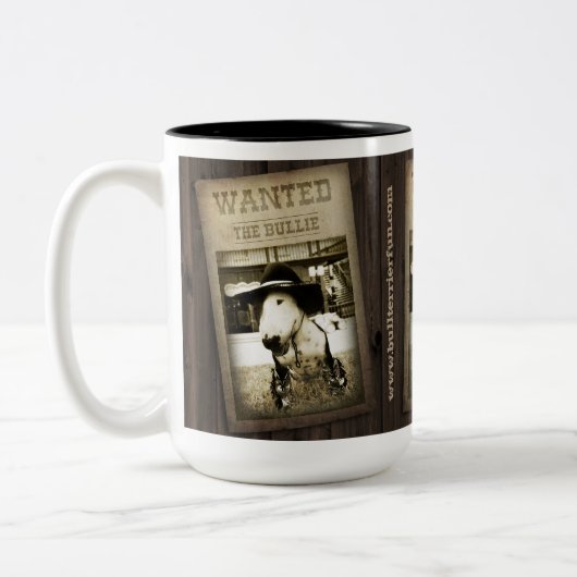 Funny Wild West Bull Terrier Coffee Mok (Links)