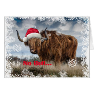 Funny Wild Yak Santa Hat-kerstKaart