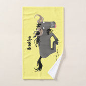 Funny wildebeest die de illustratie van de cartoon bad handdoek (Handdoek)