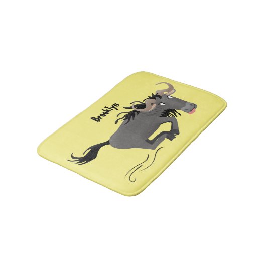 Funny wildebeest die de illustratie van de cartoon badmat (Gekanteld)