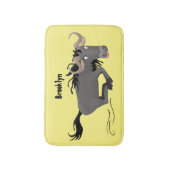 Funny wildebeest die de illustratie van de cartoon badmat (Voorkant Verticaal)